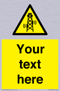 Custom warning RF radiation transmitter